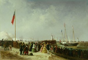 La partida del paquete de vapor en Boulogne de Louis Bentabole